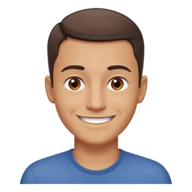 clean shaven, short hair, brown eyes, no glasses, medium skin, smiling man sticker