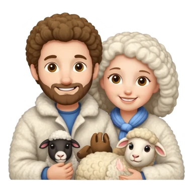 sheep husband wife sticker