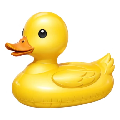 duck-shaped inflatable pool float floating on water, bright yellow rubber duck design, glossy plastic texture, gentle water ripples, summer pool vibe, 3D cartoon style, mobile game icon style, clean composition, no people, no text, no watermark

 sticker