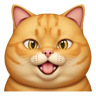 fat yellow confused cat open mouth and question mark signs on his head sticker