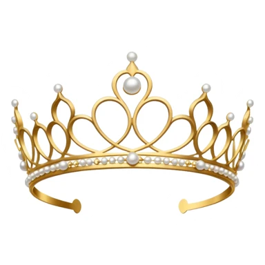 dainty gold tiara with pearls sticker
