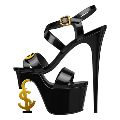 Ysl heel sandal TRIBUTE PLATFORM SANDAL black PATENT LEATHER emoji sticker