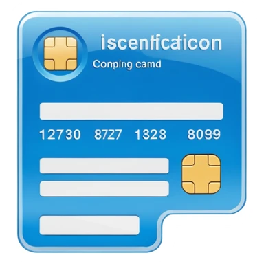 plastic identification card with chip and numbers sticker