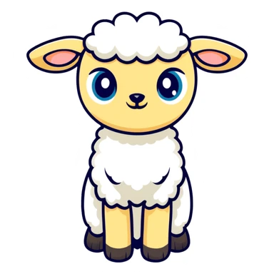 cartoon lamb with big eyes sticker