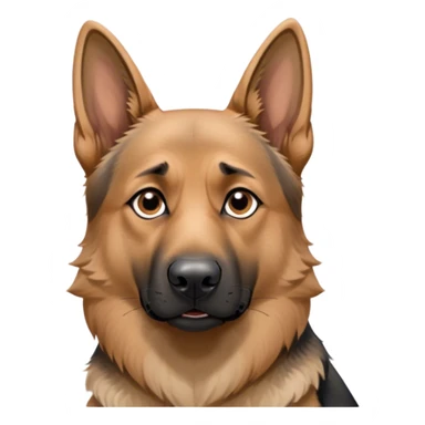 Cinematic Meme-Worthy Grumpy Tan/Black German Shepherd Portrait Emoji, Head held high but eyes filled with dramatic disappointment, smooth tan fur with a bold black saddle, deeply furrowed brow forming an unmistakable scowl, floppy ears slightly angled back in disapproval, piercing brown eyes glaring with pure exasperation, Simplified yet hilariously over-exaggerated features, highly detailed, glowing with an aura of supreme annoyance, high shine, exhausted yet judgmental, stylized with an almost regal pettiness, bright but brooding, soft glowing outline, capturing the essence of a guardian that has seen it all and is thoroughly unimpressed, so meme-worthy it feels like it could instantly become the next viral sensation of grumpiness! sticker