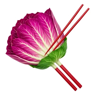 red napa cabbage with chopsticks sticker