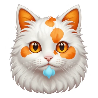 gato blanco con manchas naranjas aesthetic sticker