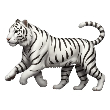 White tiger running in profile sticker