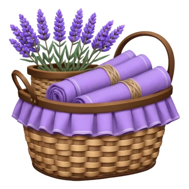 Basket of linens and lavender  sticker