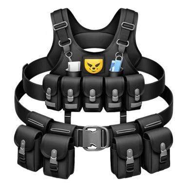 black military belt with pouches sticker