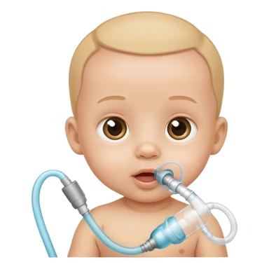 bebe pequeno com tubo para respirar sticker