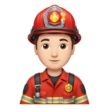 firefighter man brunette sticker