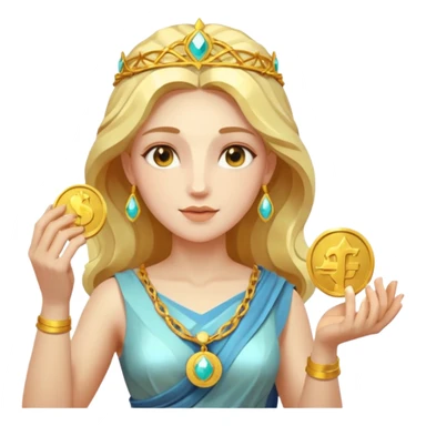 Goddess Golden Coin Magic Fantasy Low Poly sticker