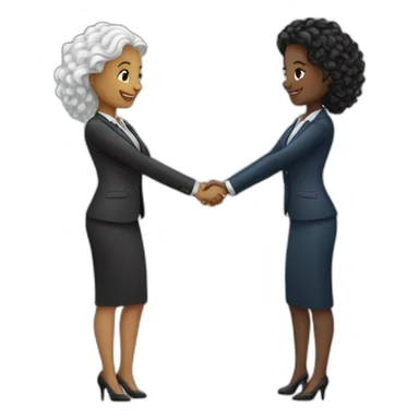 two white business women with different hair colors shaking hands sticker