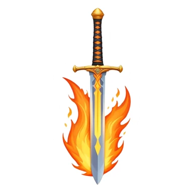 sword and flames sticker