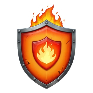 burning shield sticker
