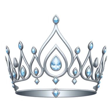 iced silver tiara with diamonds sticker