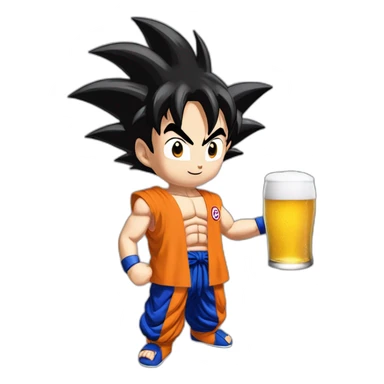 Son goku in ultra instinct drank beer sticker