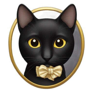 Black-cat-with-gold-framed-glassr sticker