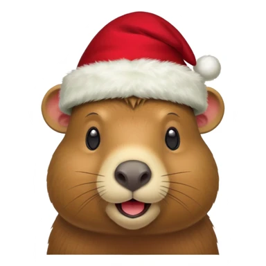Capybara con gorrito de navidad sticker