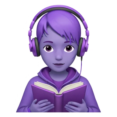 purple open written in journal with purple headphones on top sticker