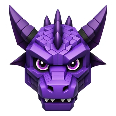 Minecraft black dragon head with purple eyes sticker