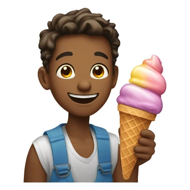 guy licking ice cream sticker