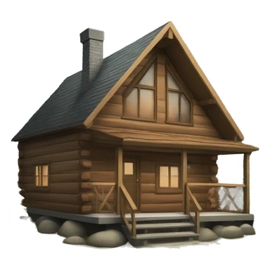 Modern cabin in woods sticker