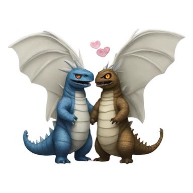 Godzilla and Mothra getting married sticker