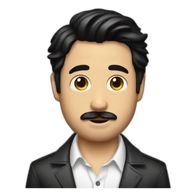 Ryan gosling with black hair and mustache sticker