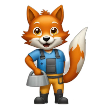 a fox from a cleaning company who washes windows sticker
