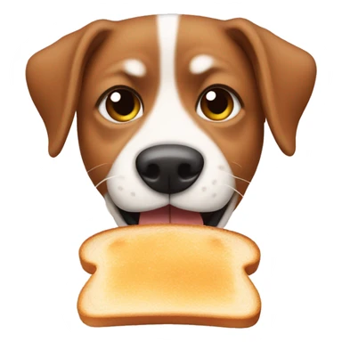 dog eating toast sticker