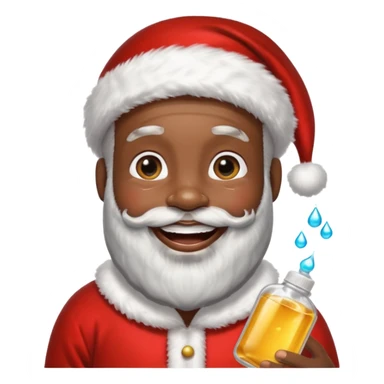 black Santa with baby oil sticker