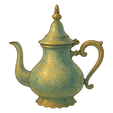 ghibli style Moroccan metal teapot sticker