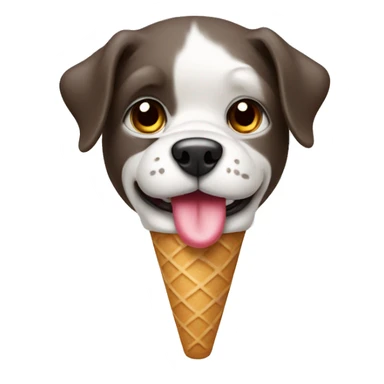 Dog eating ice cream cone sticker
