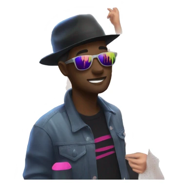 Friends in a edm concert  sticker