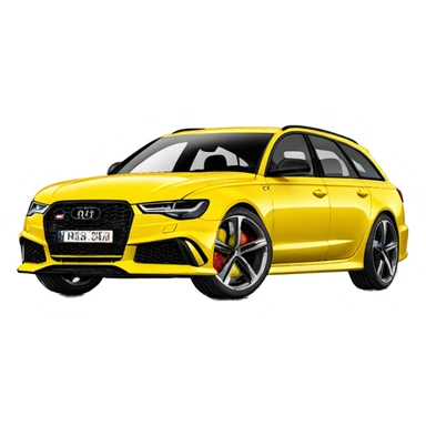 yellow Audi rs 6 avant sticker