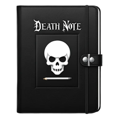 A black notebook named "Death Note" sticker