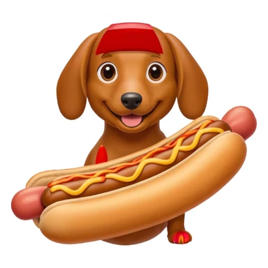 weiner dog with hotdog as the body sticker