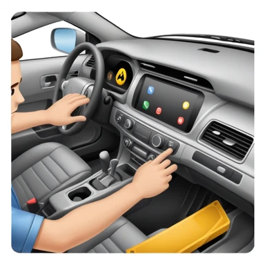 hands removing car dashboard panel, disassembling car interior sticker