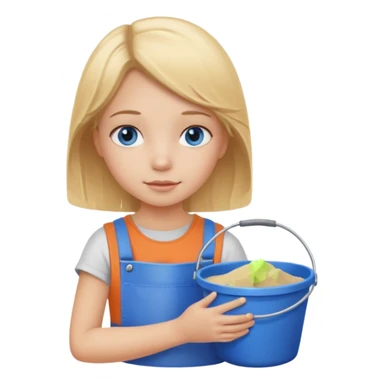 kid girl with sand bucket sticker
