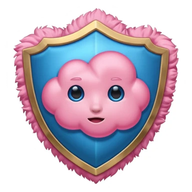 nube de estrés rosita y un escudo que representa el sistema inmune. sticker