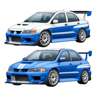 Mitsubishi lancer Evo viii blue and white sticker
