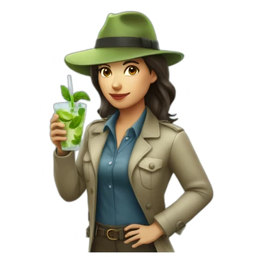 argentine girl detective drinking mojito sticker