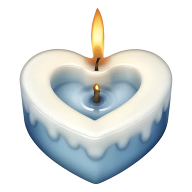 candle with gentle smoke forming a heart sticker
