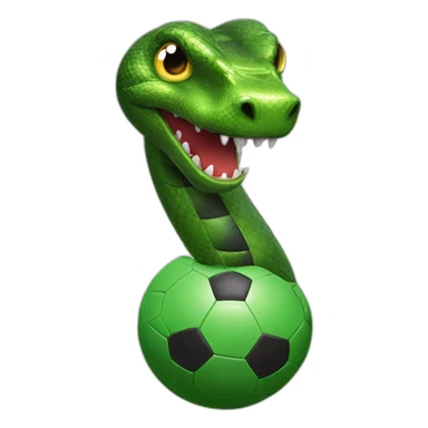 Serpent mangeant un ballon de football sticker
