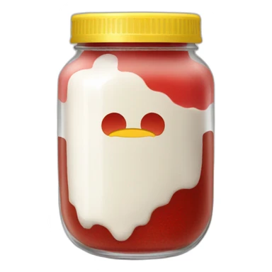 Lightning McQueen in jar with milk sticker