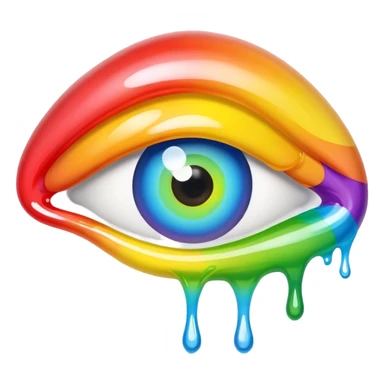melted rainbow gummy eye sticker