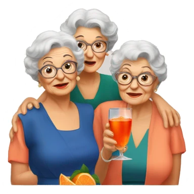 Three beautiful grandma's drinking aperol  sticker