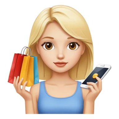 shopping blonde girl sticker